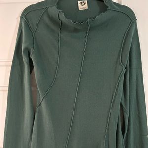 FREE P / brand new ! soft dress or maxi shirt … dark olive green - stretchy …👍